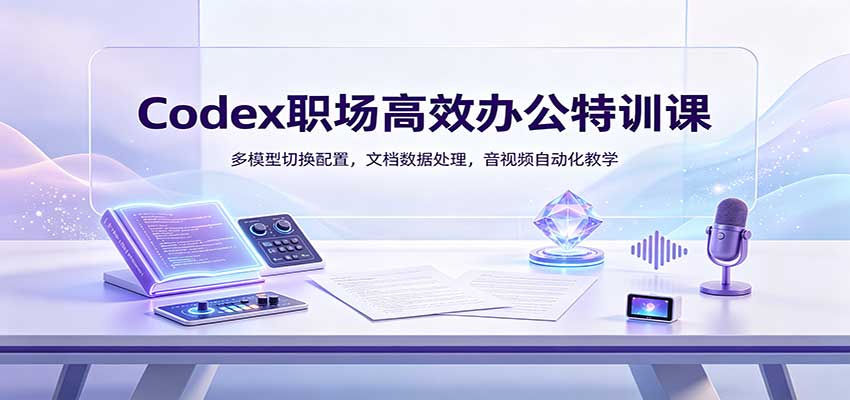 Codex职场高效办公特训课：多模型切换配置，文档数据处理，音视频自动化教学 - 寻创社