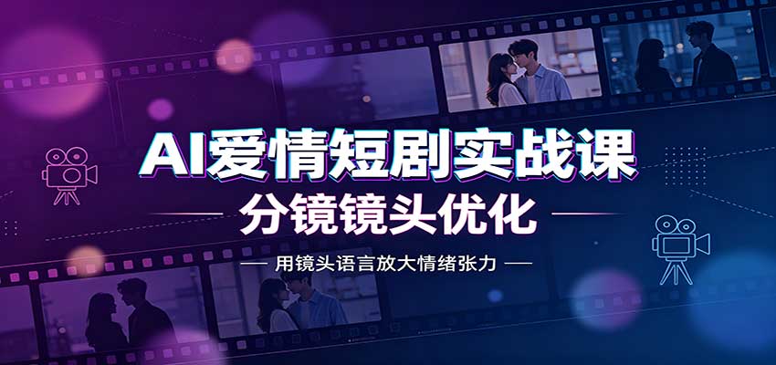 AI爱情短剧实战课：故事剧本创作，分镜镜头优化，智能体提示词 - 寻创社