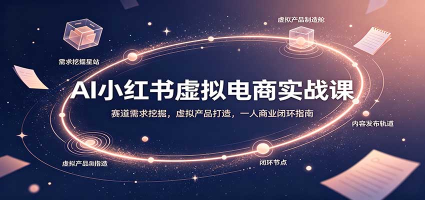 AI小红书虚拟电商实战课：赛道需求挖掘，虚拟产品打造，一人商业闭环指南 - 寻创社
