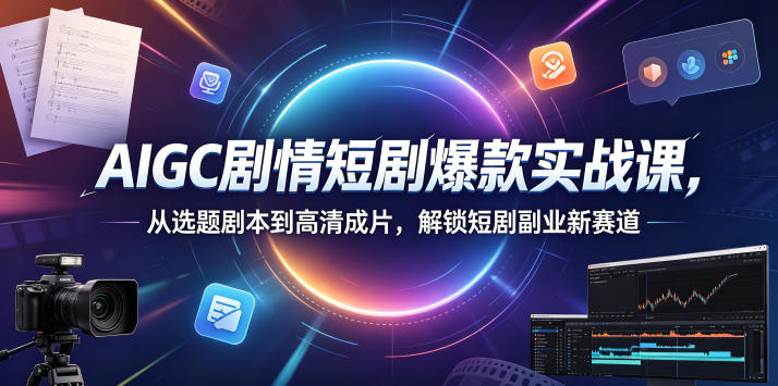 AIGC剧情短剧爆款实战课，从选题剧本到高清成片，解锁短剧副业新赛道(更新0906) - 寻创社