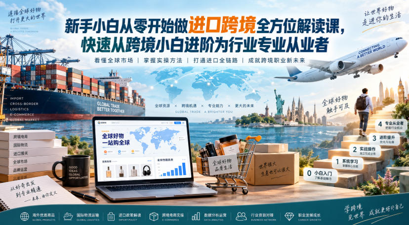 新手小白从零开始做进口跨境全方位解读课，快速从跨境小白进阶为行业专业从业者 - 寻创社