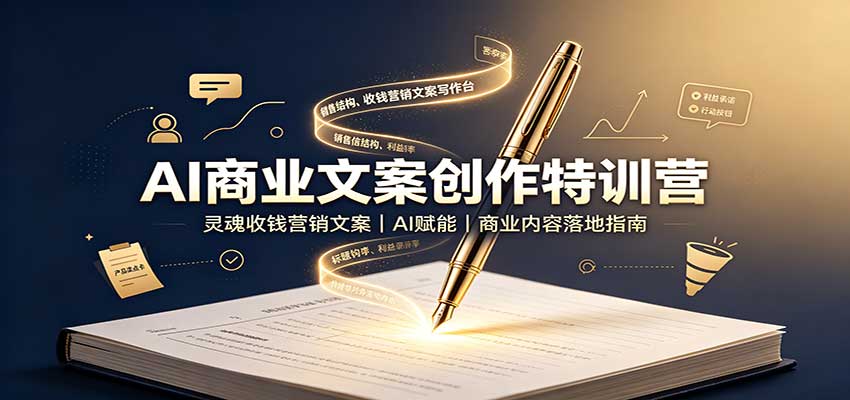 AI商业文案创作特训营：灵魂收钱营销文案，AI赋能，商业内容落地指南 - 寻创社