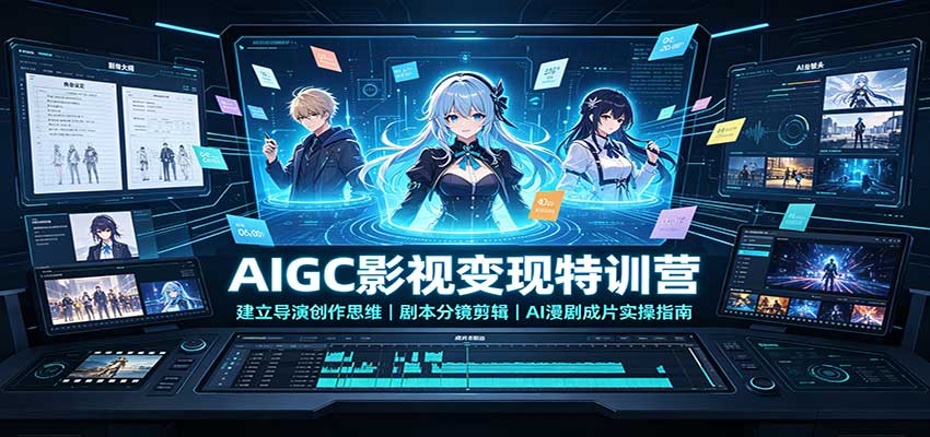 AIGC影视变现特训营：建立导演创作思维，剧本分镜剪辑，AI漫剧成片实操指南 - 寻创社
