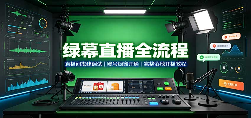 绿幕直播全流程：直播间搭建调试，账号橱窗开通，完整落地开播教程 - 寻创社