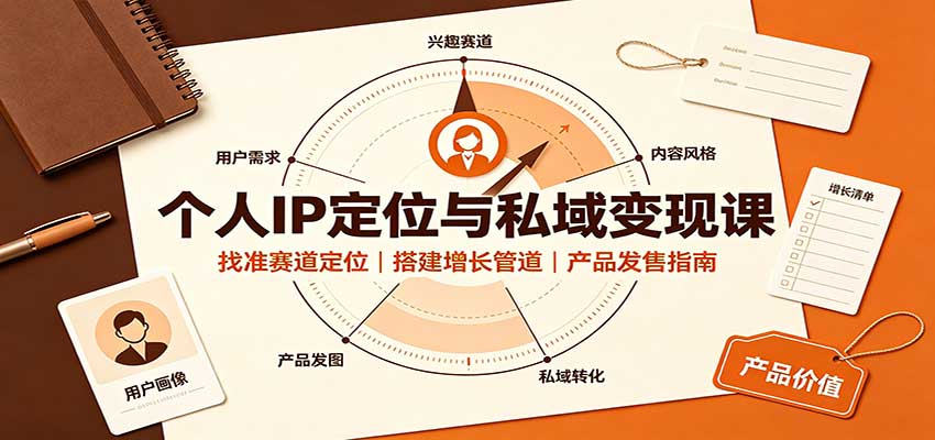 个人IP定位与私域变现课：找准赛道定位，搭建增长管道，产品发售指南 - 寻创社