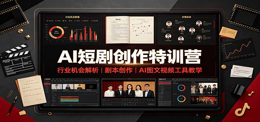 AI短剧创作特训营：行业机会解析，剧本创作，AI图文视频工具教学(文字版) - 寻创社
