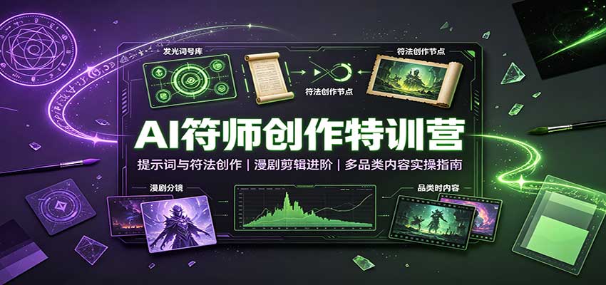 AI符师创作特训营：提示词与符法创作，漫剧剪辑进阶，多品类内容实操指南 - 寻创社