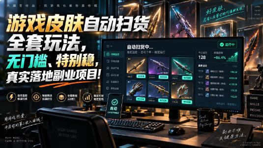 游戏皮肤自动扫货全套玩法，无门槛、特别稳，真实落地副业项目！【揭秘】 - 寻创社
