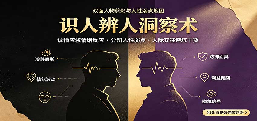识人辨人终极心法：读懂应激情绪反应，分辨人性弱点，人际交往避坑干货 - 寻创社