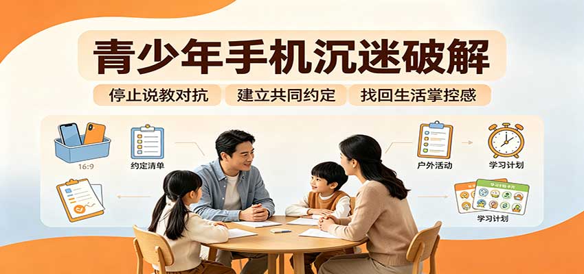 青少年手机沉迷破解：跳出管控说教思维，六步法引导孩子夺回注意力掌控权 - 寻创社