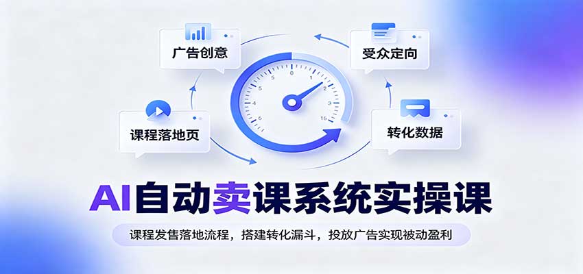 AI自动卖课系统实操课：课程发售落地流程，搭建转化漏斗，投放广告实现被动盈利 - 寻创社