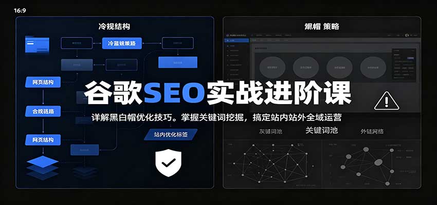 2026谷歌SEO实战进阶课：详解黑白帽优化技巧，掌握关键词挖掘，搞定站内站外全域运营 - 寻创社