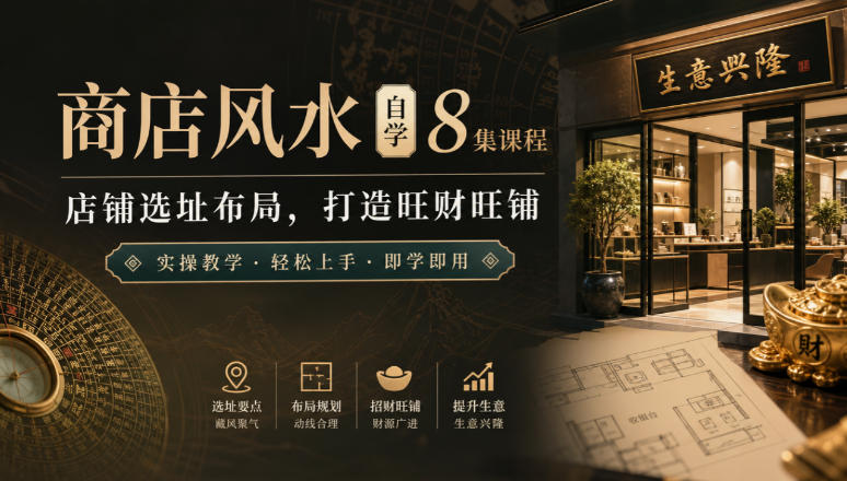商店风水自学8集课程｜店铺选址布局，打造旺财旺铺实操教学 - 寻创社