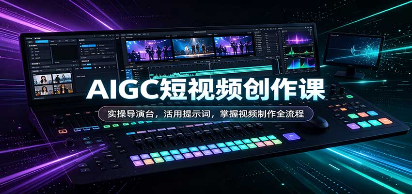 AIGC短视频创作课：实操导演台，活用提示词，掌握视频制作全流程 - 寻创社