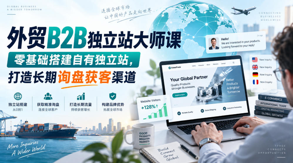 外贸B2B独立站大师课，零基础搭建自有独立站，打造长期询盘获客渠道 - 寻创社