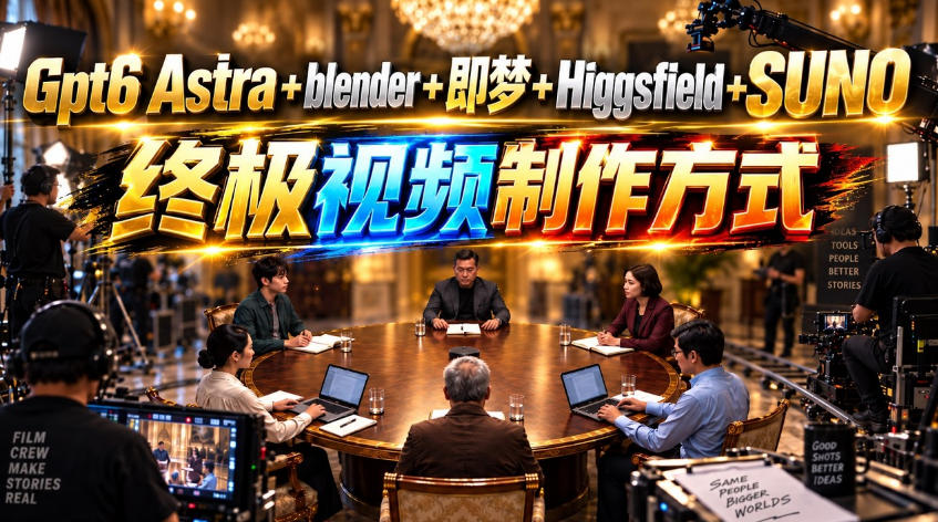 GPT-6 Astra+Blender+即梦+Higgsfield+Suno=终极视频制作方式！ - 寻创社