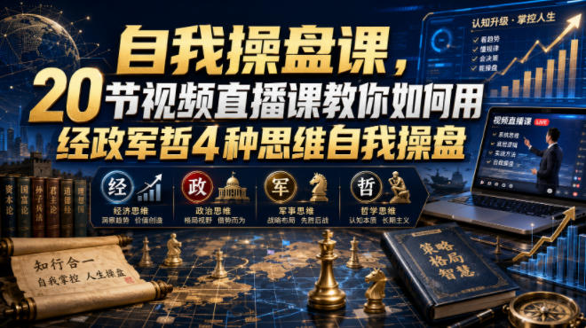 【无水印】自我操盘课,20节视频直播课教你如何用经政军哲4种思维自我操盘(更新0924) - 寻创社