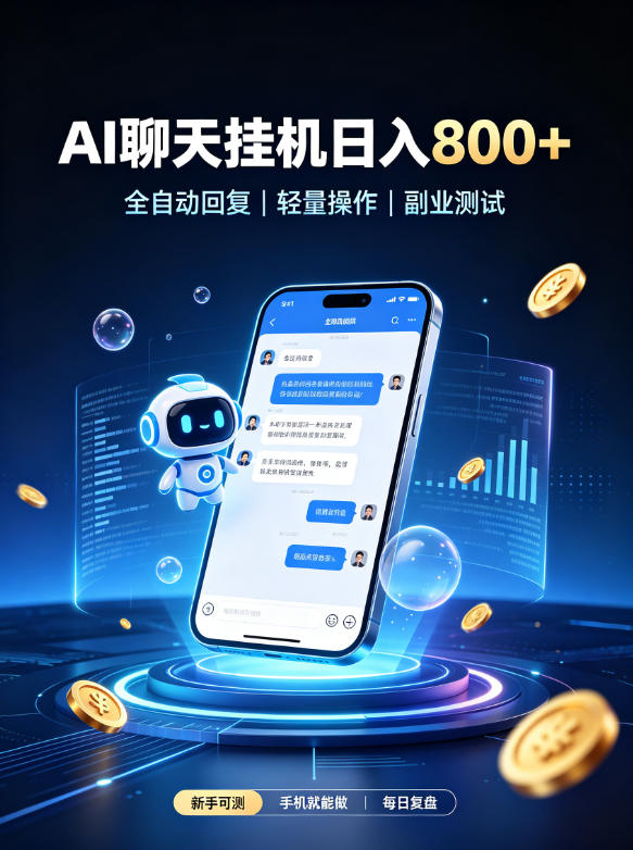 AI聊天挂G项目，日入800➕，全自动操作，适用个人副业，支持工作室矩阵操作【揭秘】 - 寻创社