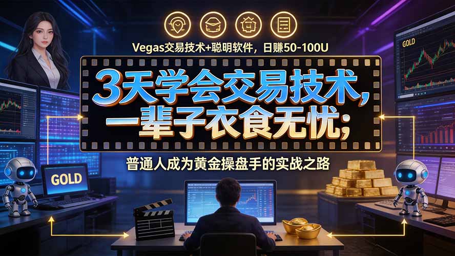 3天学会做交易，普通人快速成为操盘手” Vegas交易系统+聪明软件 ， 日赚50-1000U， 长期稳定，小白轻松上手 - 寻创社