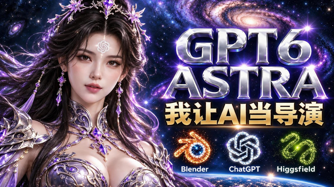 让GPT-6 Astra当导演！Higgsfield和Blender实战打造30秒玄幻精准运镜短片！ - 寻创社