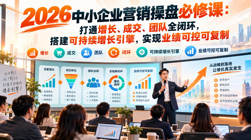 2026中小企业营销操盘必修课：打通增长、成交、团队全闭环，搭建可持续增长引擎，实现业绩可控可复制 - 寻创社