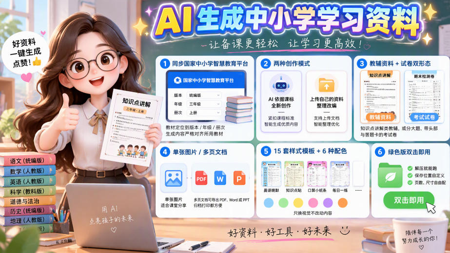 孩子的教辅别再乱买了：同步国家中小学智慧平台，AI一键生成图文教辅和试卷 - 寻创社