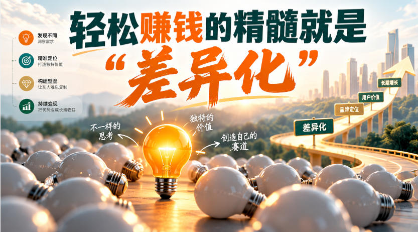 某公众号付费文章：轻松賺钱的精髓就是“差异化” - 寻创社