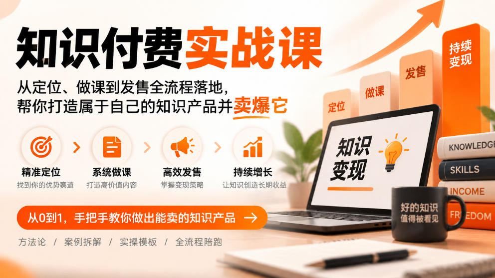 知识付费实战课：从定位、做课到发售全流程落地，帮你打造属于自己的知识产品并卖爆它 - 寻创社
