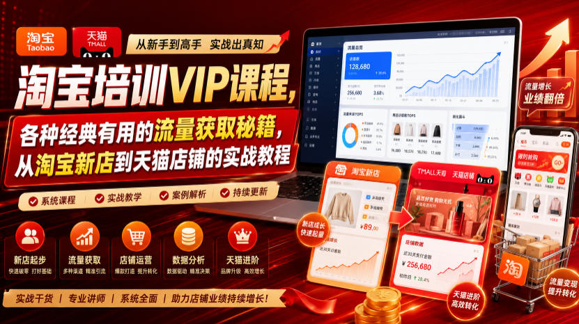淘宝培训VIP课程，各种经典有用的流量获取秘籍，从淘宝新店到天猫店铺的实战教程(更新10月04日) - 寻创社